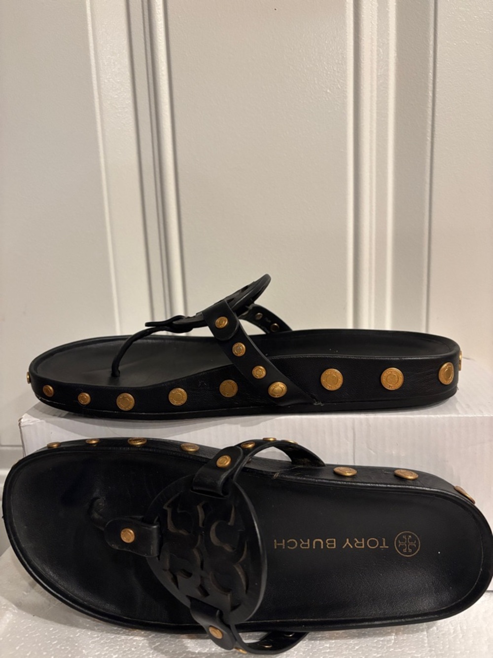 Tory Burch Women's Miller Cloud Coin Sandal - Picture 7 of 12
